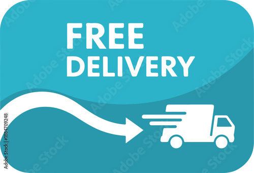 Free Delivery Icon with Truck A Simple and Effective Visual for Online Sales and Promotions