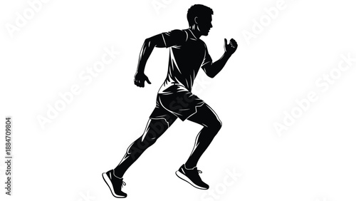 Vector Illustration of a Man Running in Sportswear