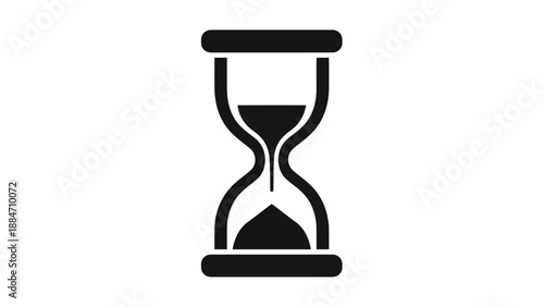 Vector Illustration of a Simple Hourglass Icon on White Background