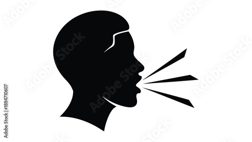 Vector Illustration of a Person Shouting with Loud Voice