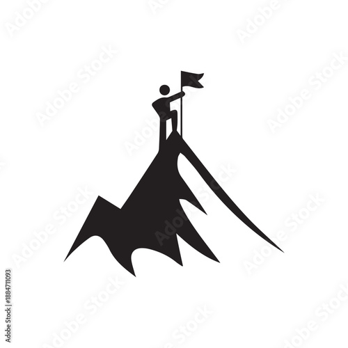 A man on the mountain top icon
