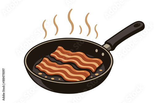 Cooking Bacon Illustration