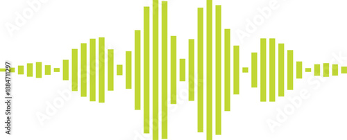 Vibrant lime green sound wave graphic on white background illustration
