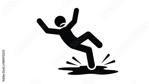 Vector Illustration of Person Slipping on a Slippery Surface