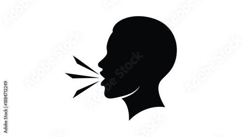 Vector Illustration of a Person Shouting or Speaking Loudly