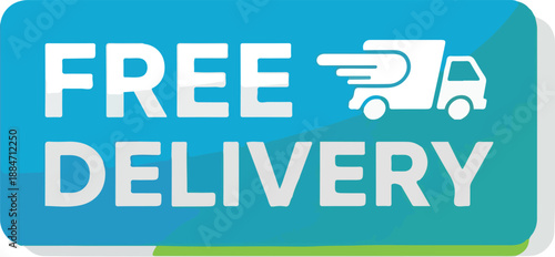 Free Delivery Promotional graphic with a truck for fast and convenient shipping services