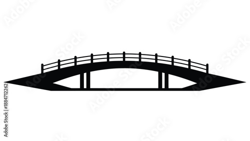 Vector Illustration of a Simple Black Bridge Silhouette Design