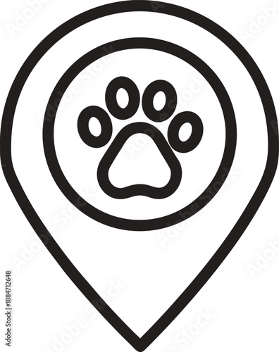 Pet Clinic Map Pin Location Veterinary Hospital GPS Navigation Pet Care Vector Illustration