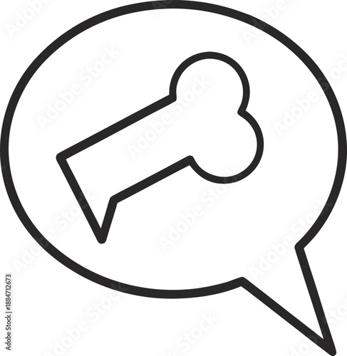 Pet Food Bone Speech Bubble Communication Animal Nutrition Veterinary Advice Vector Illustration