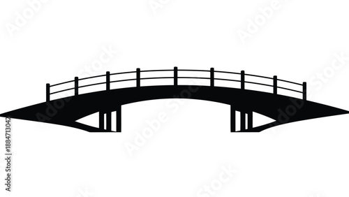 Vector Illustration of a Simple Bridge Silhouette Design Element