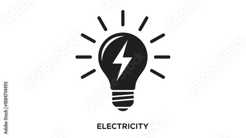 Vector Illustration of a Light Bulb Symbolizing Electricity and Innovation