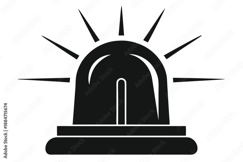 Obraz premium emergency siren icon silhouette line art vector illustration with a white background