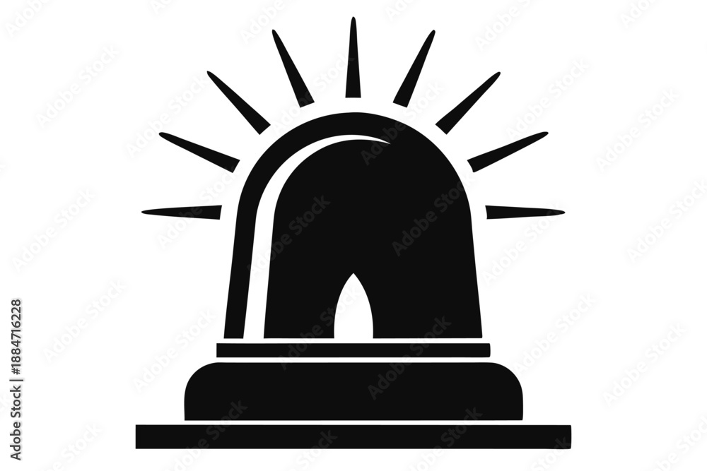 Obraz premium emergency siren icon silhouette line art vector illustration with a white background