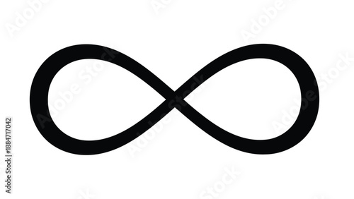 Vector Illustration of a Simple Black Infinity Symbol on White Background