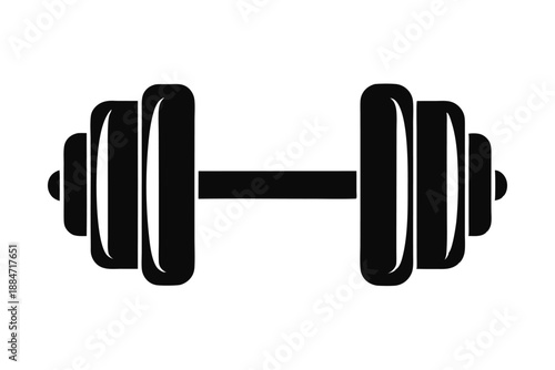 dumbbell silhouette line art vector illustration with a white background