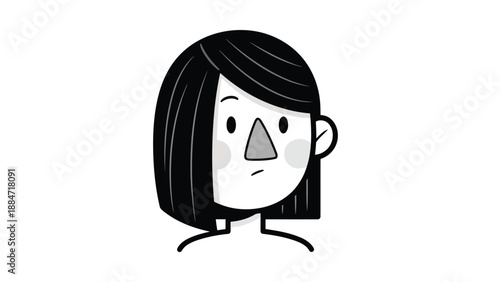 Vector Illustration of a Cartoon Character with a Neutral Expression