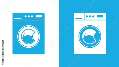 Vector Illustration of a Modern Washing Machine Icon Design
