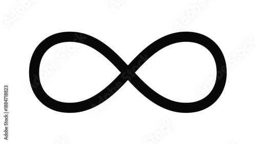 Vector Illustration of a Simple Infinity Symbol on White Background
