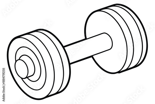 dumbbell silhouette line art vector illustration with a white background