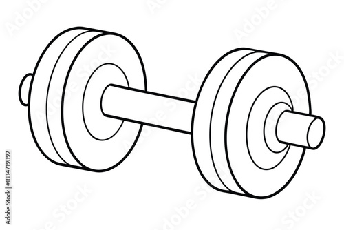 dumbbell silhouette line art vector illustration with a white background