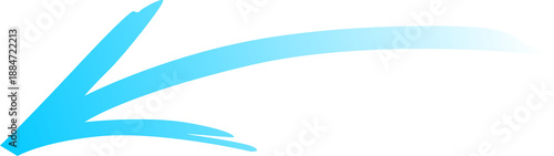 Stylized blue gradient arrow pointing left with a dynamic swoosh effect