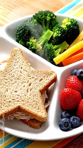 Healthy And Delicious School Lunch Plates: A Varied And Balanced Nutrition Meal