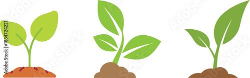 Leaf icons set. Green leaves vector collection. Ecology, environment, and nature symbol. Bio, organic, and vegan sign. Plant sprout logo element for eco friendly products.