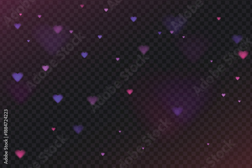 Background Overlay Soft pink hearts with romantic glow on transparent background. Used in Valentine's Day themed visuals, dreamy overlays and emotional design elements.