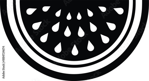 watermelon fruit silhouette, sliced melon, line art, silhouette set, vector illustration 
