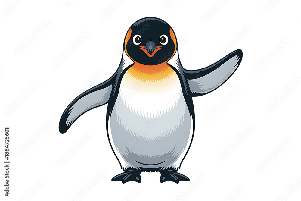 Fototapeta premium Cute emperor penguin cartoon illustration