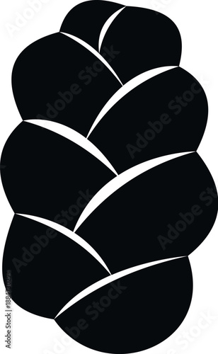Challah bread braided loaf vector silhouette for bakery concepts