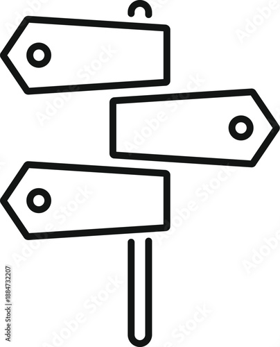 Signpost with three blank arrows indicating multiple directions and decision making paths
