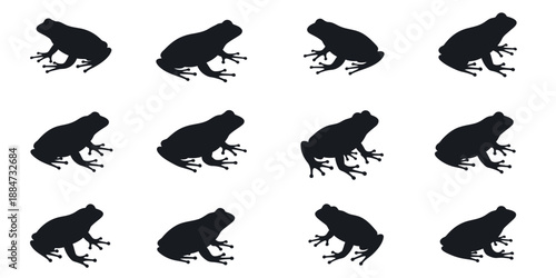 Sequence of frog silhouettes in various positions