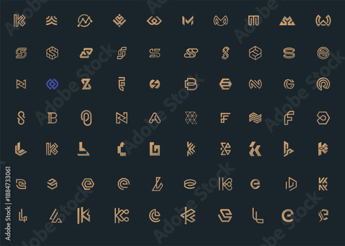 Luxury Gold Alphabet Letter Icons Set