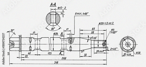 Quadro em tela Truck shaft with holes