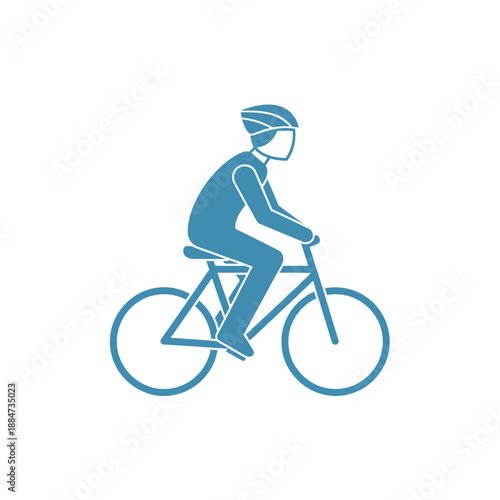 Cycling Action, Bicyclist, Urban Environment, Illustration, Dynamic View, Fitness Concept