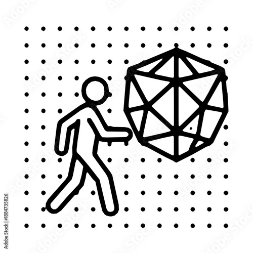 Spatial Haptic Collision Shield Icon Vector