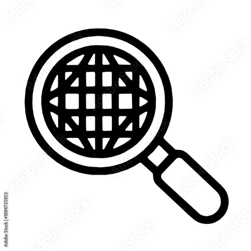 Magnification Lattice Grid Vision Accessibility Rounded Style Icon