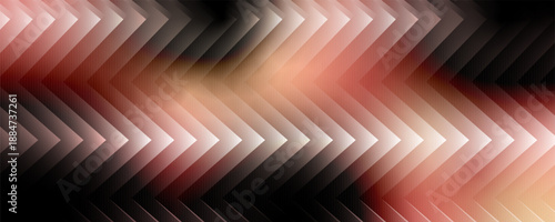 Warm Beige Gold Neon Glass Chevron Stripes on Dark Background, Abstract Zigzag Ribbed Texture with Cinematic Glow