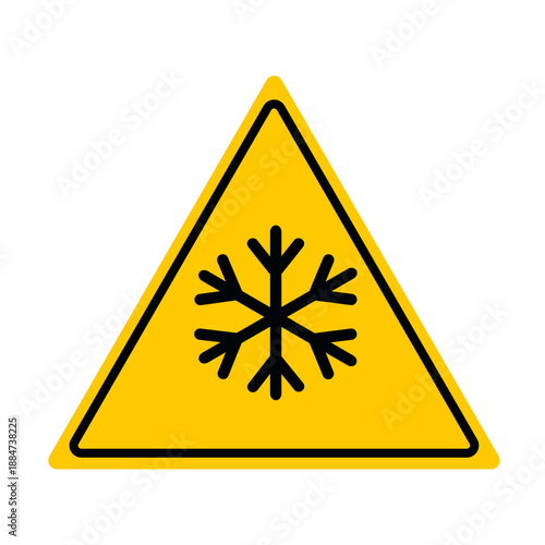 Yellow warning snowfall sign