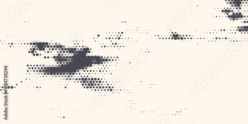 Hexagon Shapes Vector Abstract Geometric Technology Oscillation Wave Isolated on Light Background. Halftone Hex Retro Simple Pattern. Minimal 80s Style Dynamic Tech Wallpaper