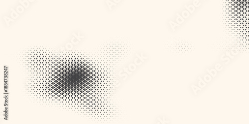 Abstract geometric black and white deco art halftone hexagone  and triangle print pattern