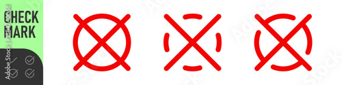 Red cross x vector icon. no wrong symbol. Delete, vote sign. graphic design element set on transparent background