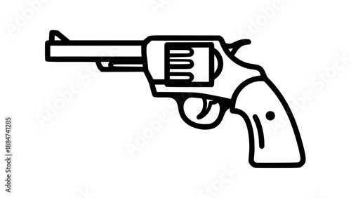 Vector revolver pistol icon isolated PNG with Transparent Background