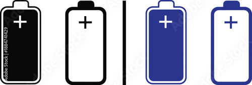 Battery charging and power energy icons set vector illustration