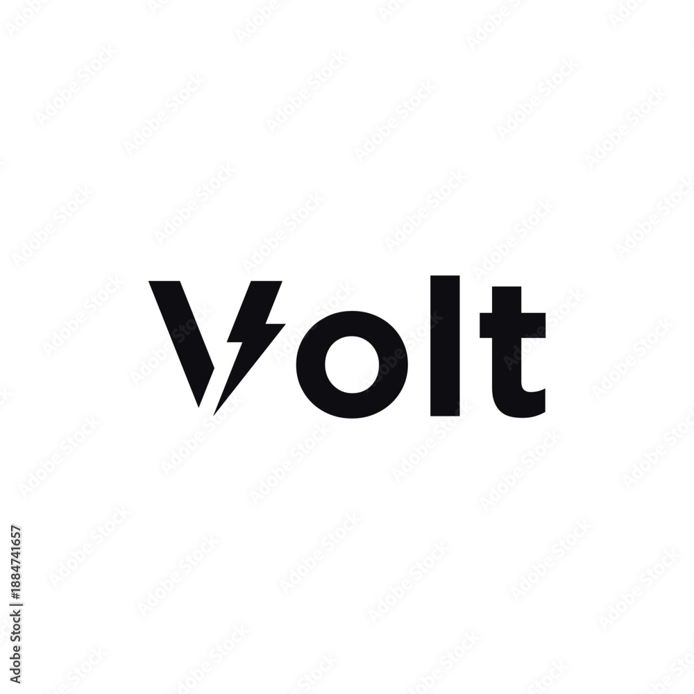 Obraz premium word mark volt logo design, typography text volt graphics vector template
