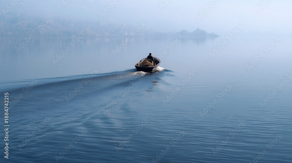 Fototapeta premium boat on the lake