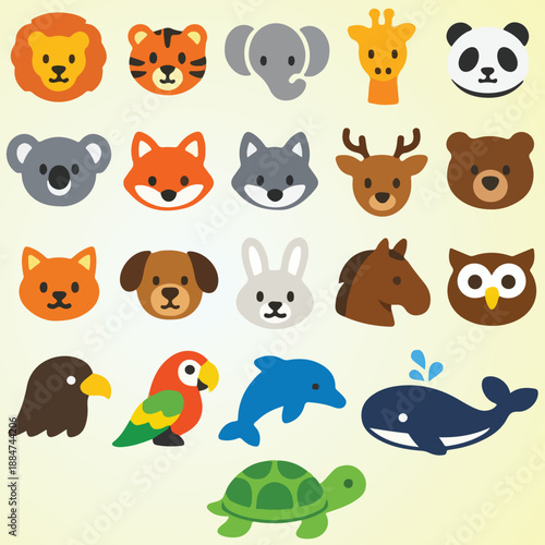 Cute Modern Animal Icons