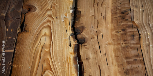 Natural Light Brown Wooden Plank Texture Background with Horizontal Timber Boards, Visible Wood Grain Patterns, Subtle Knots, and Smooth Rustic Surface for Classic and Modern Design Use