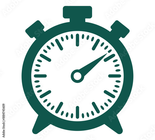 A green stopwatch icon on a white background, symbolizing time and speed